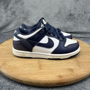 Nike Dunk Shoes Boys Size 12C Navy Blue White Leather Basketball Sneakers